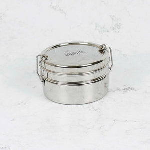 A Slice Of Green Stainless Steel Two Tier Round Lunch Box
