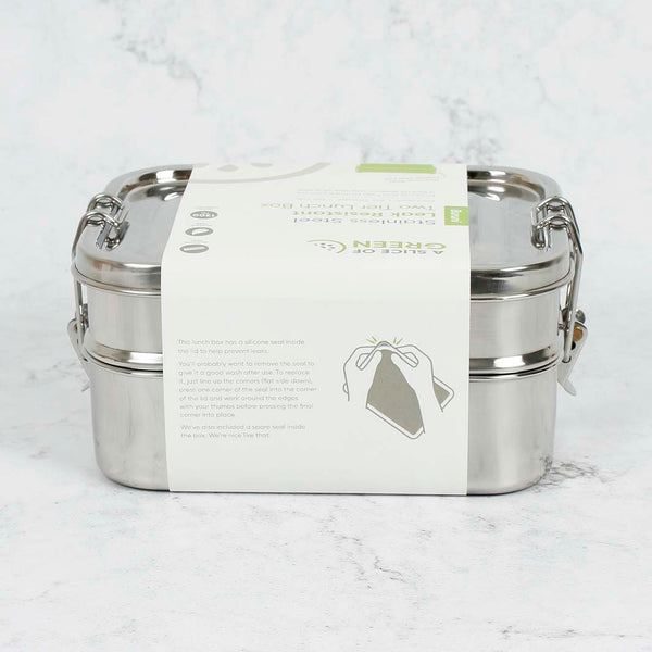 A Slice Of Green Leak Resistant Two Tier Lunchbox Buruni