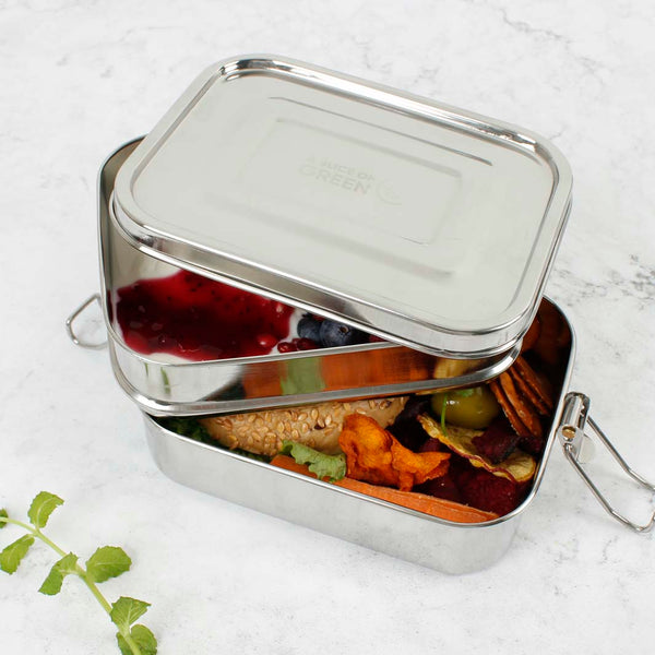 A Slice Of Green Leak Resistant Two Tier Lunchbox Buruni