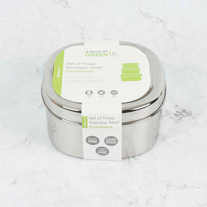 A Slice Of Green Stainless Steel Food Storage - x3 Pack