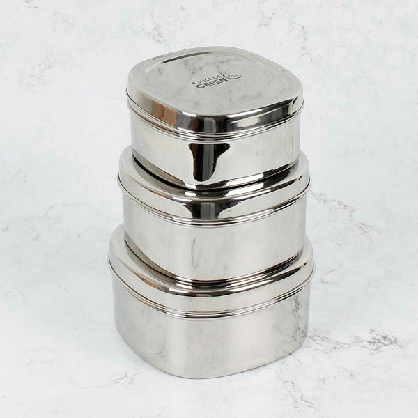 A Slice Of Green Stainless Steel Food Storage - x3 Pack