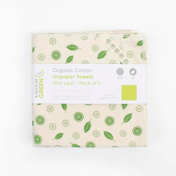 A Slice of Green Organic Cotton Unpaper Towels - x5 Packs