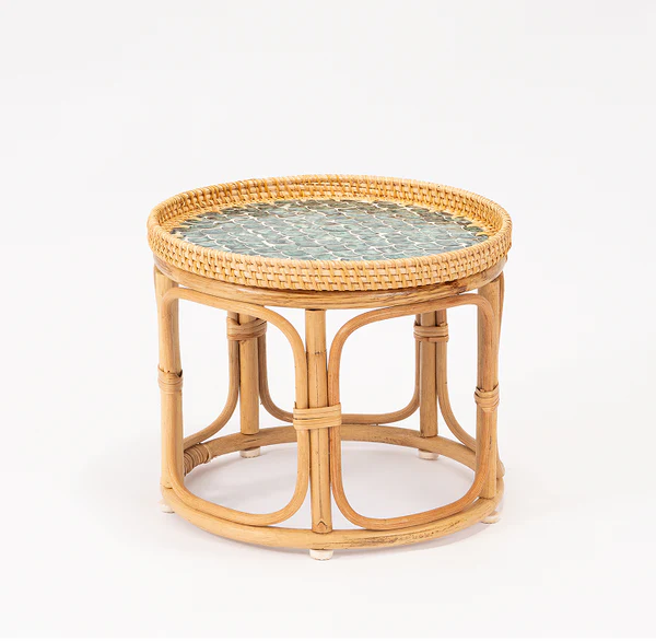 Bam & Bloom Rattan Side Table - Carbis