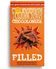 Tony's Chocolonely Filled Milk Chocolate Gooey Caramel Sea Salt Crunch - 180g