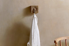 Nkuku Veduru Mango Wood Carved Square Hook - Natural
