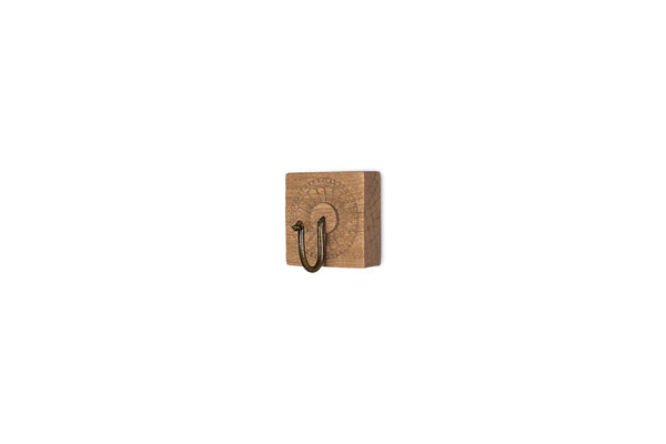Nkuku Veduru Mango Wood Carved Square Hook - Natural