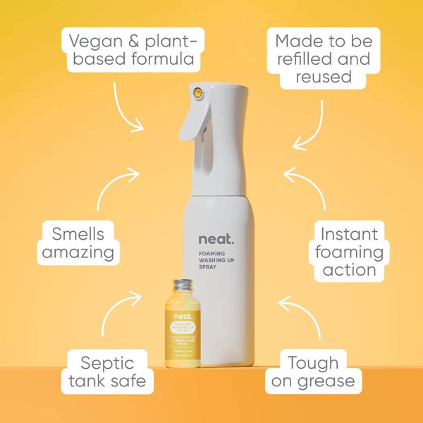Neat Foaming Washing Up Spray - Recycled Plastic Bottle
