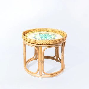 Bam & Bloom Rattan Side Table - Aloe