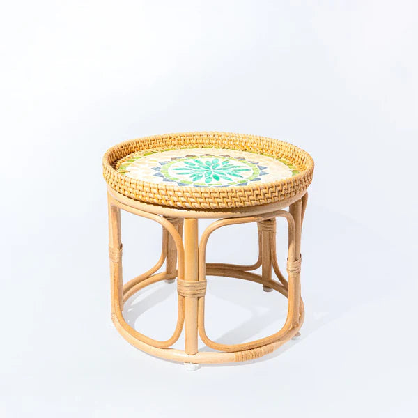 Bam & Bloom Rattan Side Table - Aloe