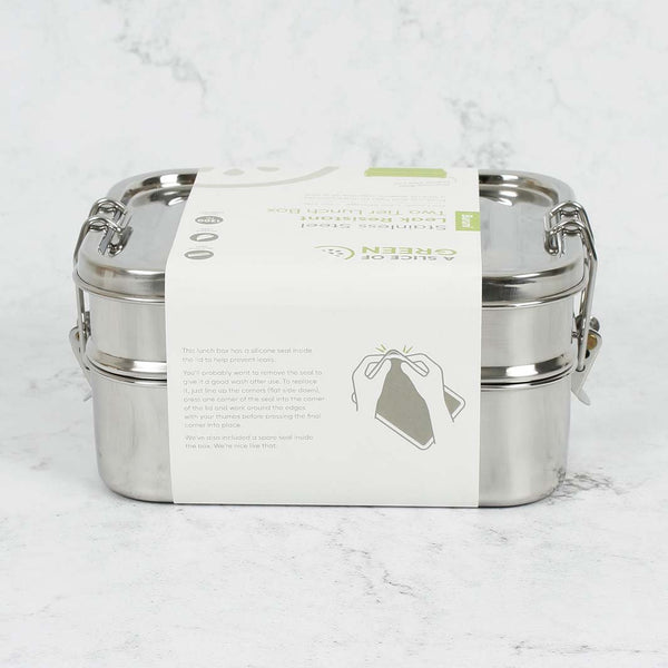 A Slice Of Green Leak Resistant Two Tier Lunchbox Buruni - Plastic Freedom