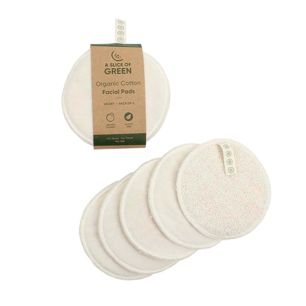 A Slice of Green Organic Cotton Facial Pads - x5 Pack - Plastic Freedom