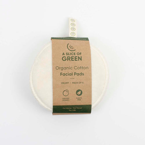 A Slice of Green Organic Cotton Facial Pads - x5 Pack - Plastic Freedom