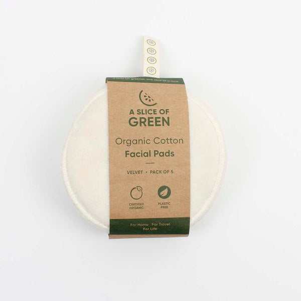A Slice of Green Organic Cotton Facial Pads - x5 Pack - Plastic Freedom