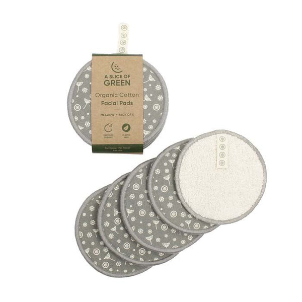 A Slice of Green Organic Cotton Facial Pads - x5 Pack - Plastic Freedom