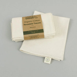 A Slice of Green Organic Cotton Reusable Tissues - x5 Pack - Plastic Freedom