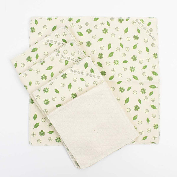 A Slice of Green Organic Cotton Unpaper Towels - x5 Packs - Plastic Freedom