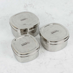 A Slice Of Green Stainless Steel Food Storage - x3 Pack - Plastic Freedom