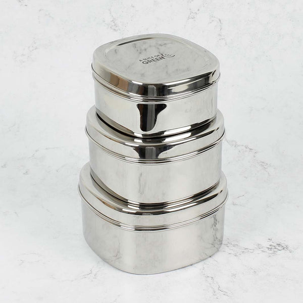 A Slice Of Green Stainless Steel Food Storage - x3 Pack - Plastic Freedom