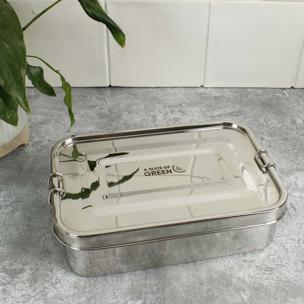 A Slice Of Green Stainless Steel Leak Resistant Lunchbox - Plastic Freedom
