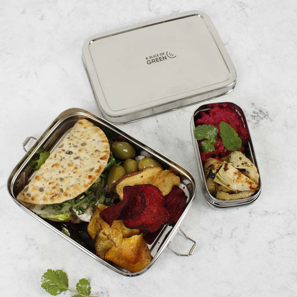 A Slice Of Green Stainless Steel Lunchbox with Mini Container - Plastic Freedom