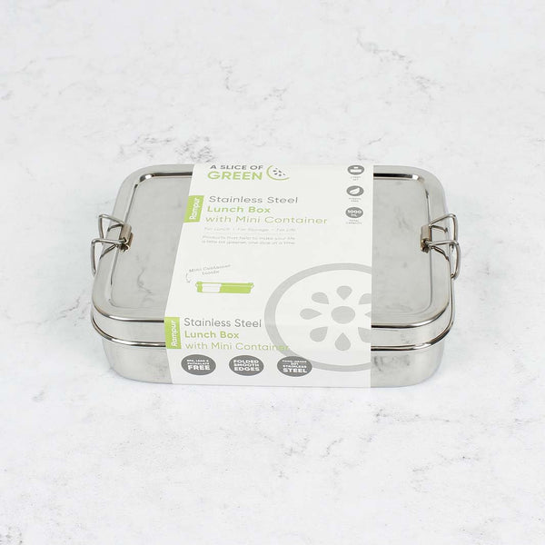 A Slice Of Green Stainless Steel Lunchbox with Mini Container - Plastic Freedom