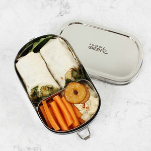 A Slice Of Green Stainless Steel Lunchbox with Mini Container - Kangra - Plastic Freedom
