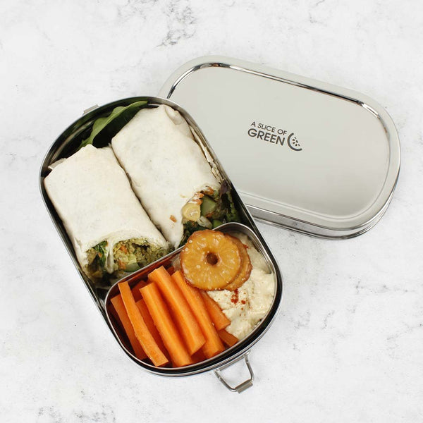 A Slice Of Green Stainless Steel Lunchbox with Mini Container - Kangra - Plastic Freedom