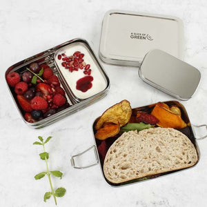 A Slice Of Green Two Tier Lunchbox with Mini Container - Plastic Freedom
