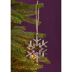 Namaste Recycled Aluminum Christmas Tree Decoration - Silver Snowflake