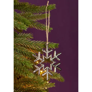 Namaste Recycled Aluminum Christmas Tree Decoration - Silver Snowflake
