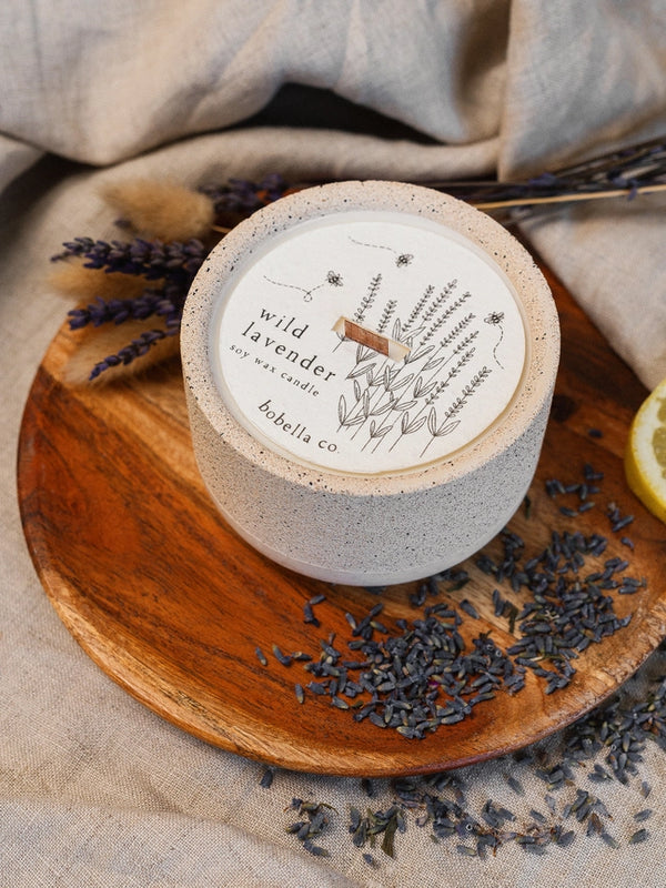 Bobella Co Refillable Vegan Stoneware Candle with Plantable Dust Cover