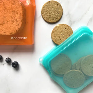 Moonmoon Reusable Silicone Food Storage Bags Clear - x3 Mixed Pack