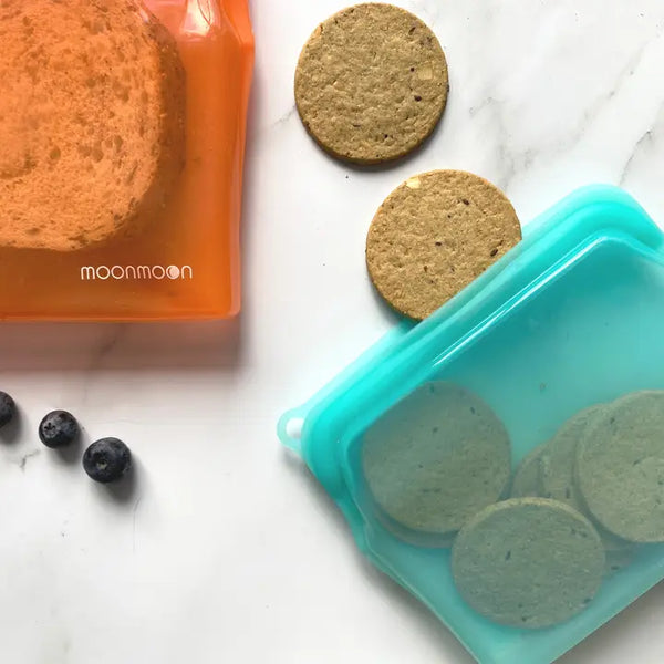 Moonmoon Reusable Silicone Food Storage Bags Clear - x3 Mixed Pack