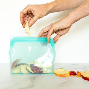 Moonmoon Reusable Silicone Food Storage Bags Clear - x3 Mixed Pack