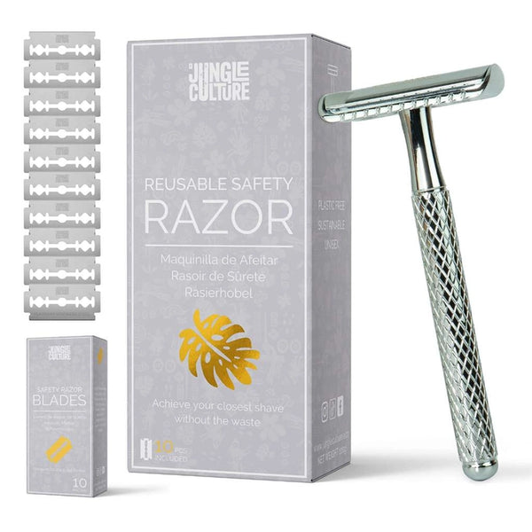 Jungle Culture Reusable Safety Razor + 10 Blades