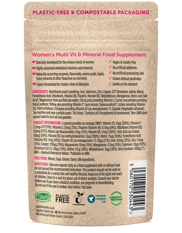 Together Health Women's Multivitamin Vegan & Organic Supplement x30 – Compostable Packet