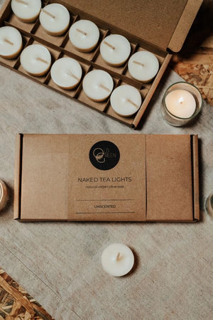 Old Green Olive Wax Tea Light Gift Set