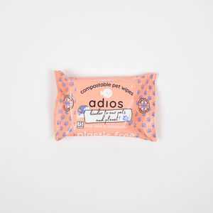 Adios Plastic Compostable 100% Compostable Pet Wet Wipes - Plastic Freedom