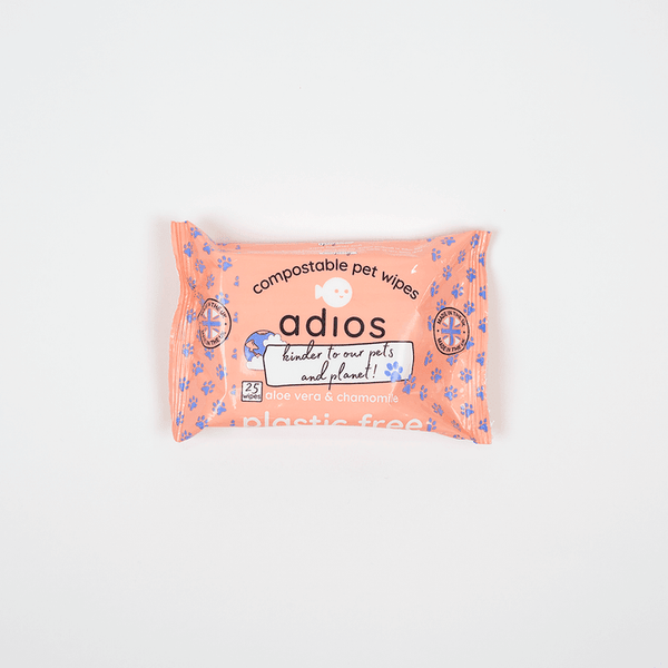 Adios Plastic Compostable 100% Compostable Pet Wet Wipes - Plastic Freedom