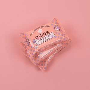 Adios Plastic Compostable 100% Compostable Pet Wet Wipes - Plastic Freedom