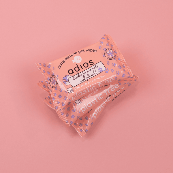 Adios Plastic Compostable 100% Compostable Pet Wet Wipes - Plastic Freedom