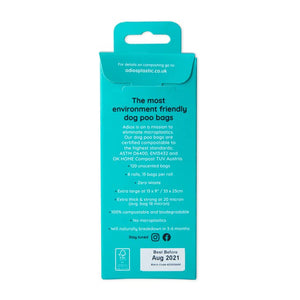 Adios Plastic Compostable Poo Bags - 8 Rolls - x120 Pack - Plastic Freedom