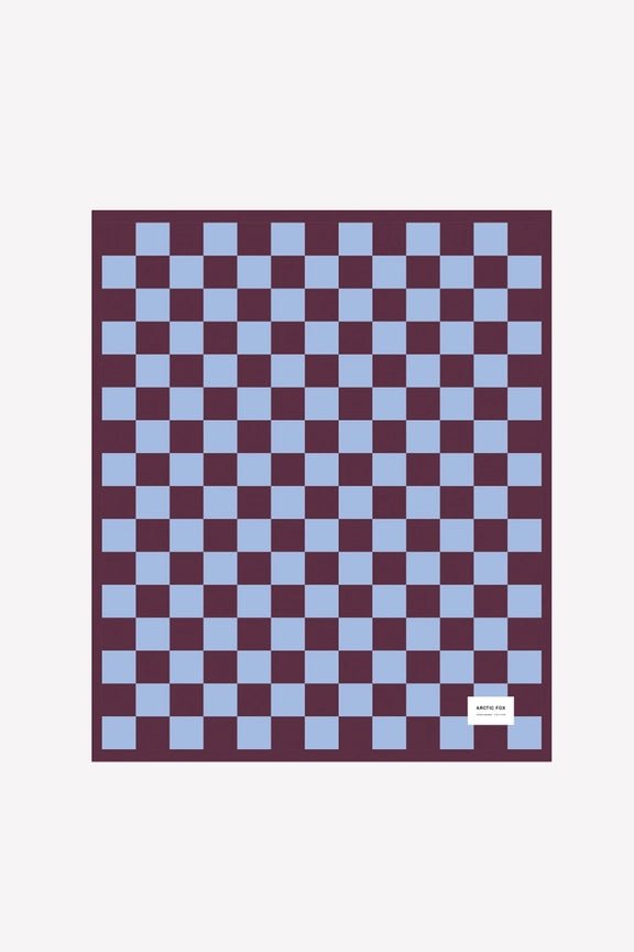 Arctic Fox 100% Recycled Teddy Throw - Khaki Check - Plastic Freedom