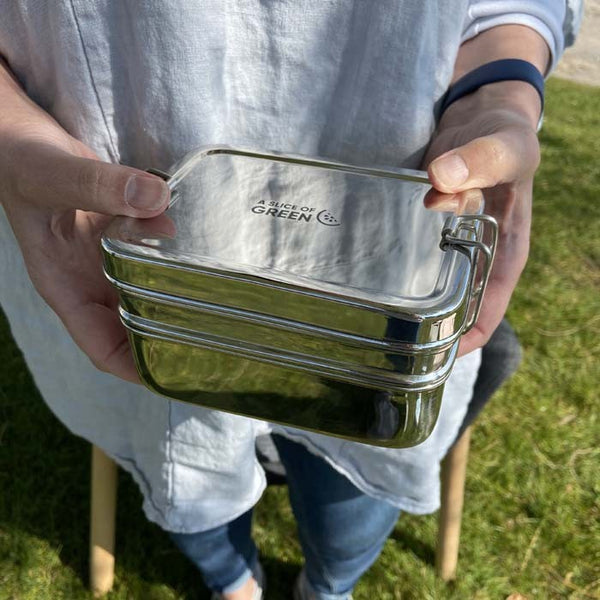 A Slice Of Green Two Tier Lunchbox with Mini Container