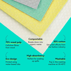 Seep Compostable Sponge Cleaning Cloths - x4 Pack