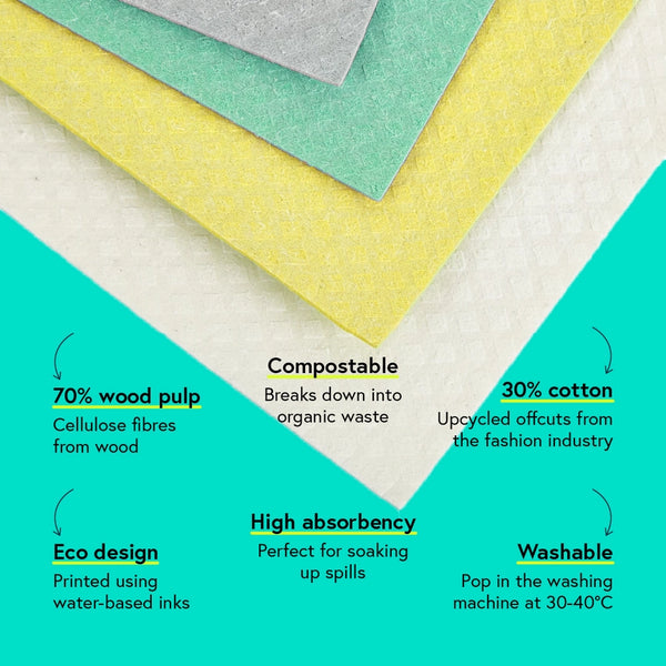 Seep Compostable Sponge Cleaning Cloths - x4 Pack