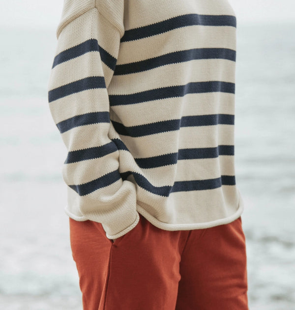 Rapanui Offshore Organic Cotton Oversized Striped Knitted Jumper