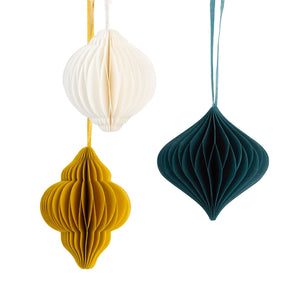 Talking Tables Honeycomb Christmas Baubles - x3 Pack