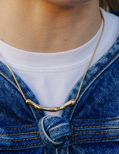 Nordic Muse Gold Organic Bar Waterproof Necklace