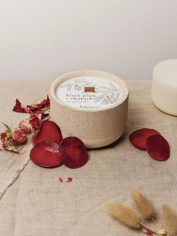 Bobella Co Refillable Vegan Stoneware Candle with Plantable Dust Cover